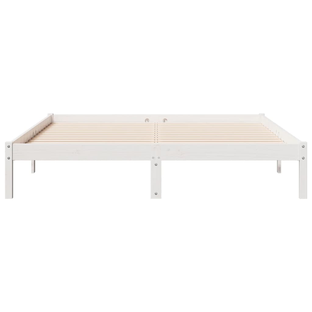 Extra Long Bed Frame without Mattress White 160x220 cm Solid Wood Pine